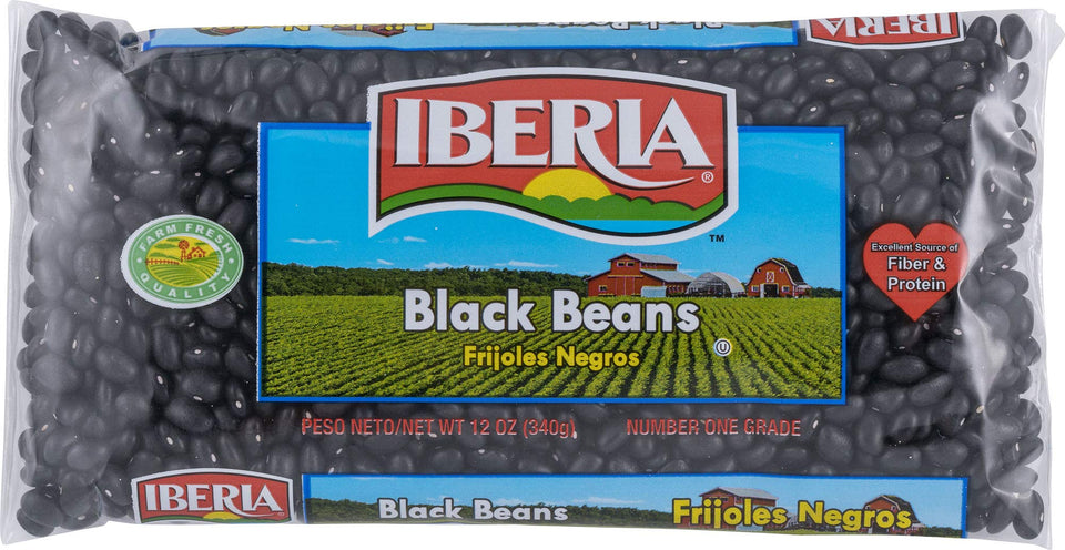 Iberia black beans 12oz bulk pack front view for convenient bulk cooking