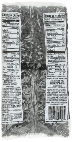 Iberia black beans dry beans bulk bag showing quantity for meal prep