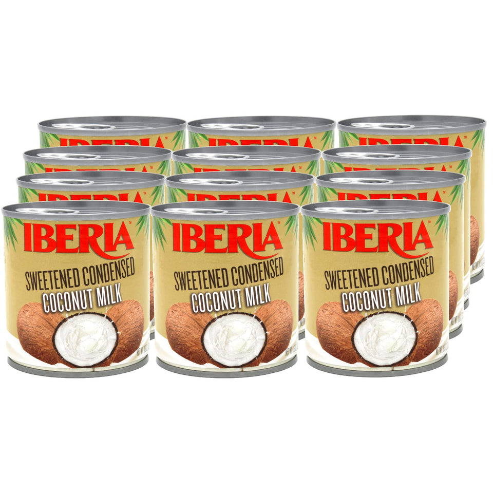 Iberia coconut condensed milk bottle showcasing a rich, dairy-free ingredient for coffee and desserts