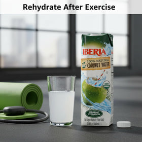 Iberia coconut water multipack, convenient three bottle supply for home or office