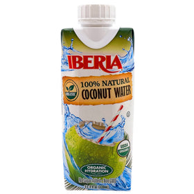 Iberia coconut water 24-pack display for on-the-go hydration