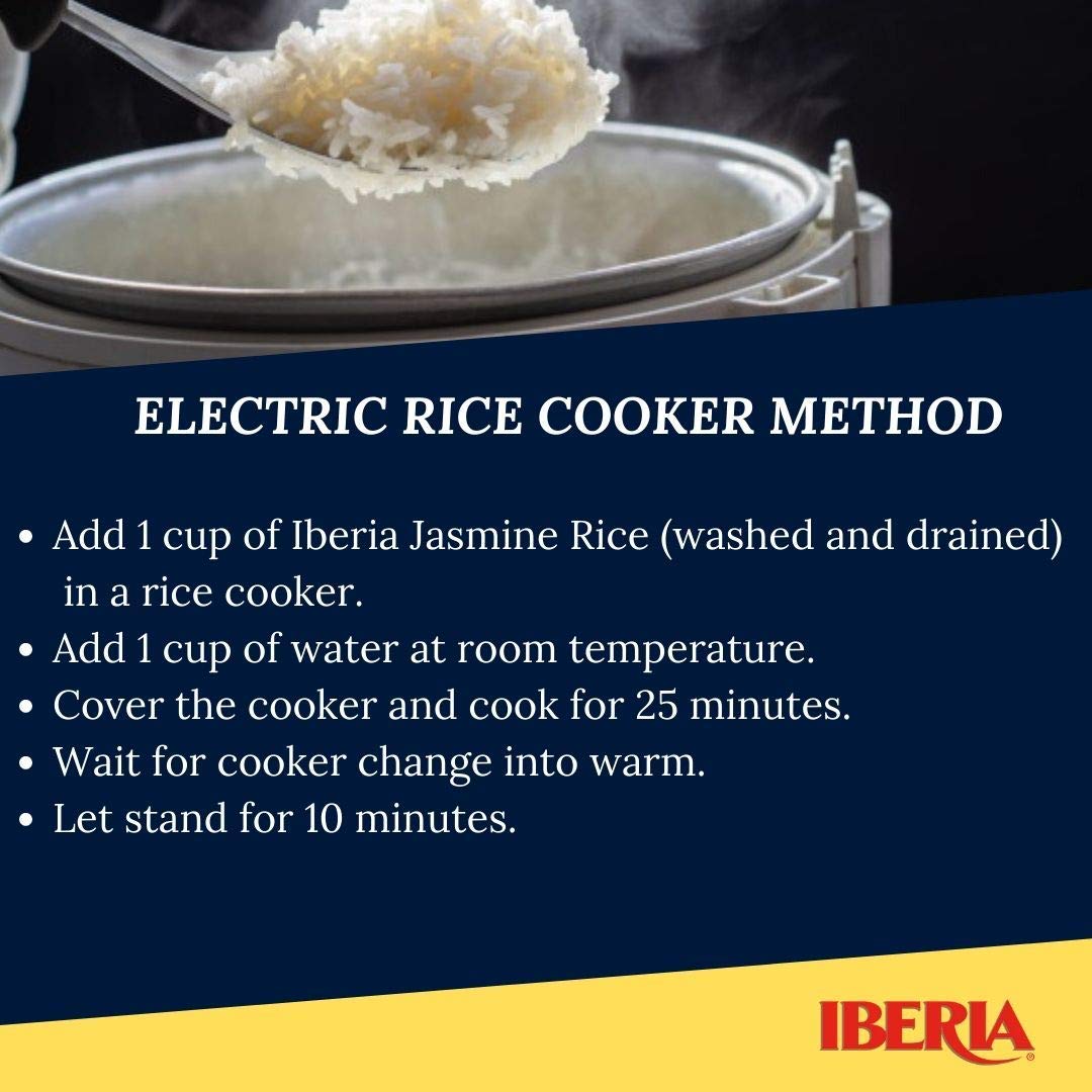Iberia Jasmine rice packaging highlighting natural, gluten-free qualities.