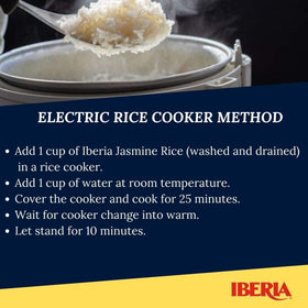 Iberia Jasmine rice packaging highlighting natural, gluten-free qualities.