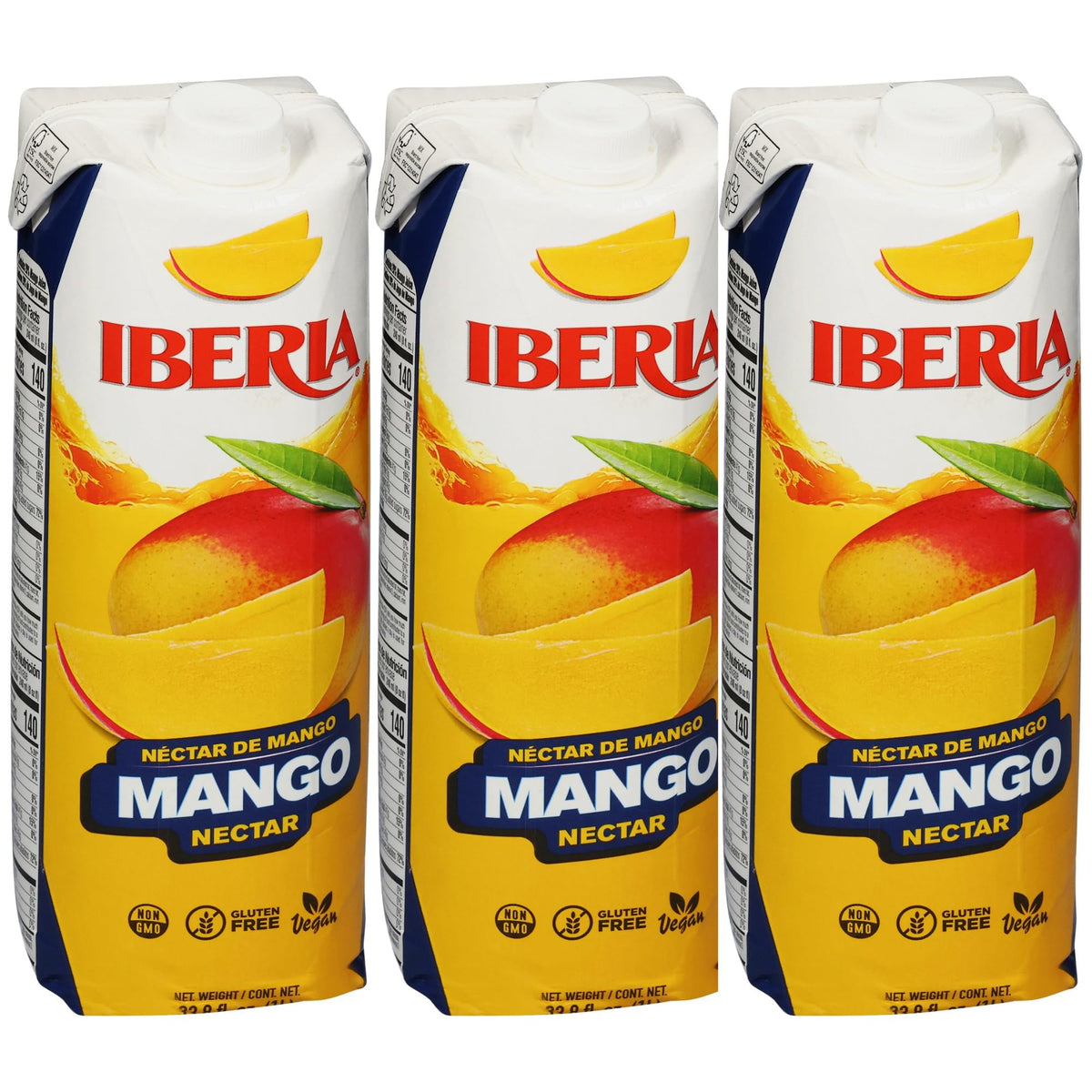 Iberia Mango Nectar three-bottle pack promotes tropical flavor for smoothies and desserts