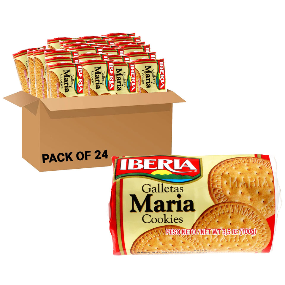 Iberia Maria Cookies 24-pack front view, ideal for snacking.