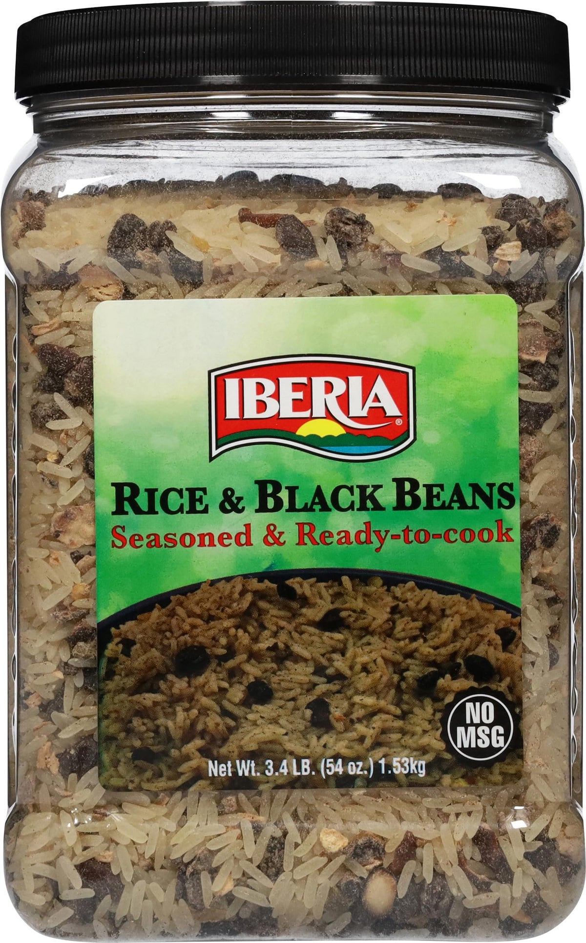 Iberia Rice & Black Beans ready-to-cook pack, a convenient weeknight dinner option.