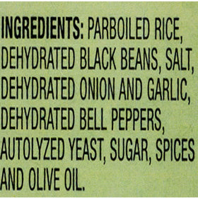Iberia seasoned rice and black beans ingredients image highlights a flavorful base.