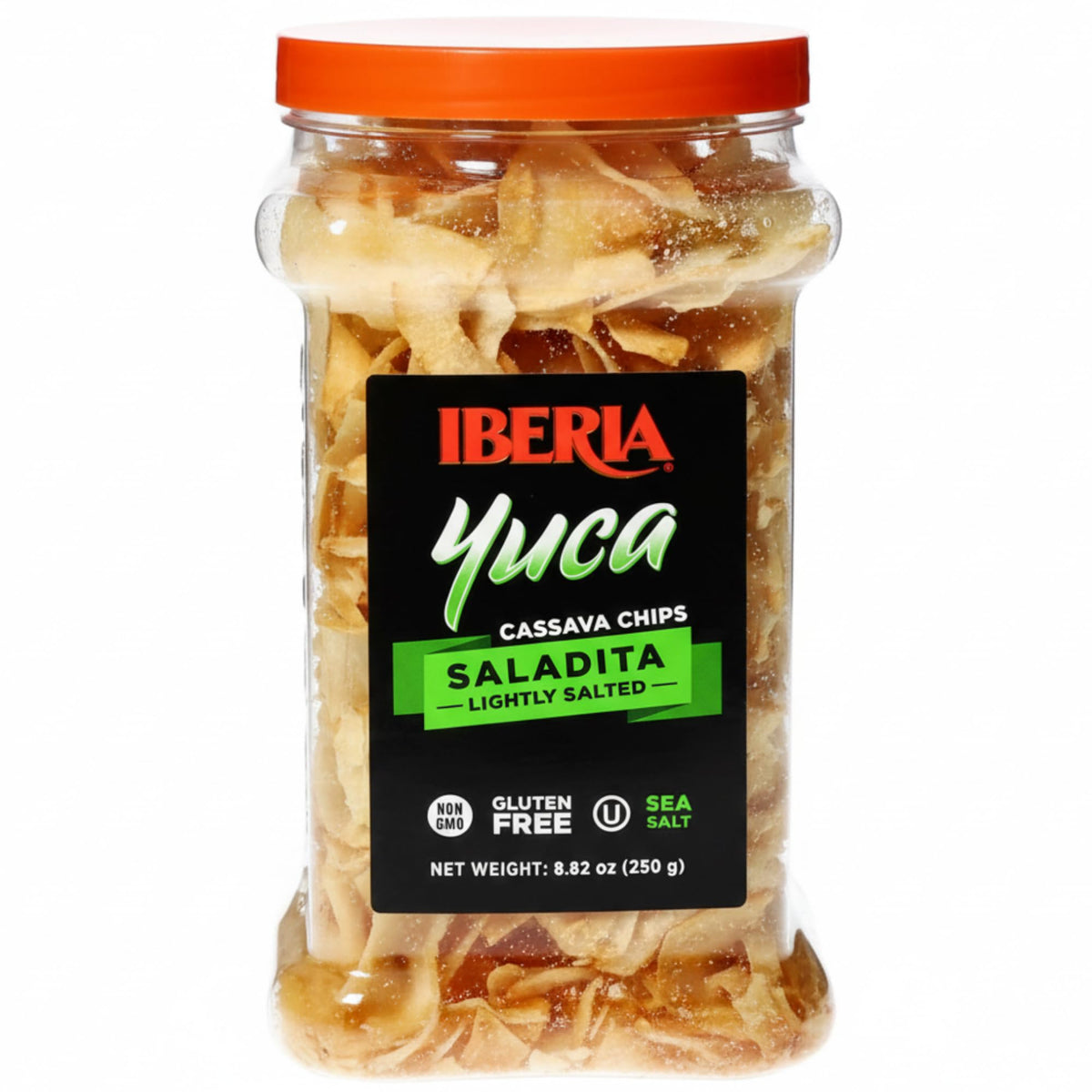 Iberia Yuca Cassava Chips in a jar offer gluten-free, crispy snacking with fiber