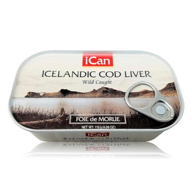 ICAN Pack of 4 Cod Liver Cans; ideal for quick meals and batch prep.