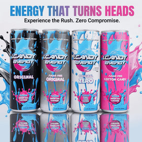 I.CANDY ZERO energy can nutrition panel notes Cognizin and B vitamins.