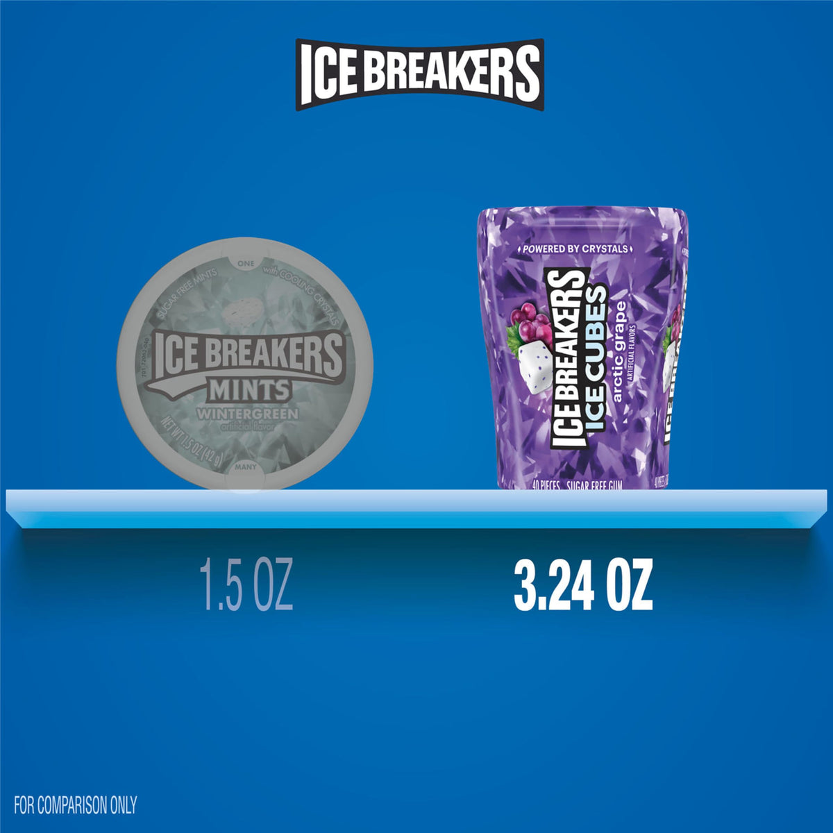 Arctic Grape Ice Breakers cubes provide a fresh breath after meals