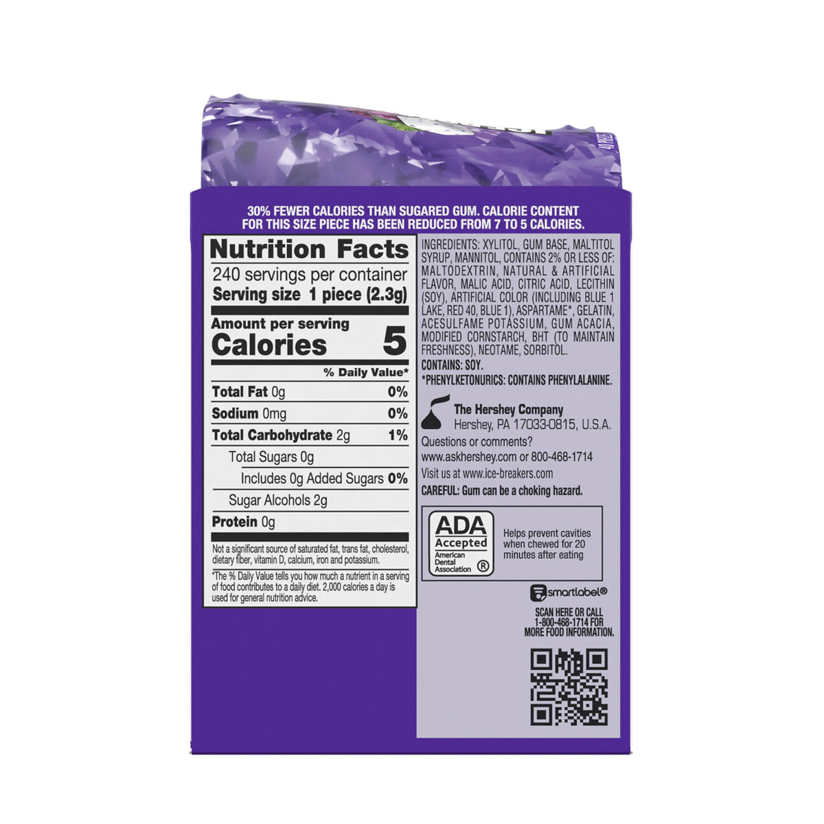 Open Ice Breakers Arctic Grape cube bottle ready for a quick refresh