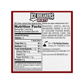 Travel-friendly Ice Breakers Cinnamon Mints tin for quick refreshment.