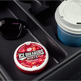 Ice Breakers Cinnamon Mints packaging box with eight tins.