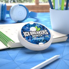 Ice Breakers Coolmint tin packaging showcases portability for on-the-go freshness