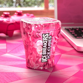 Ice Breakers Ice Cubes Bubble Breeze backpack-ready storage for travel.