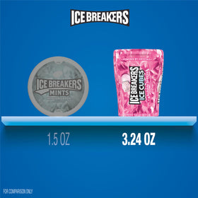 Ice Breakers Ice Cubes Bubble Breeze close-up highlights sugar-free gum texture.
