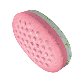 Ice Breakers Duo Watermelon Mints close-up showing cooling crystals for a quick refresh.