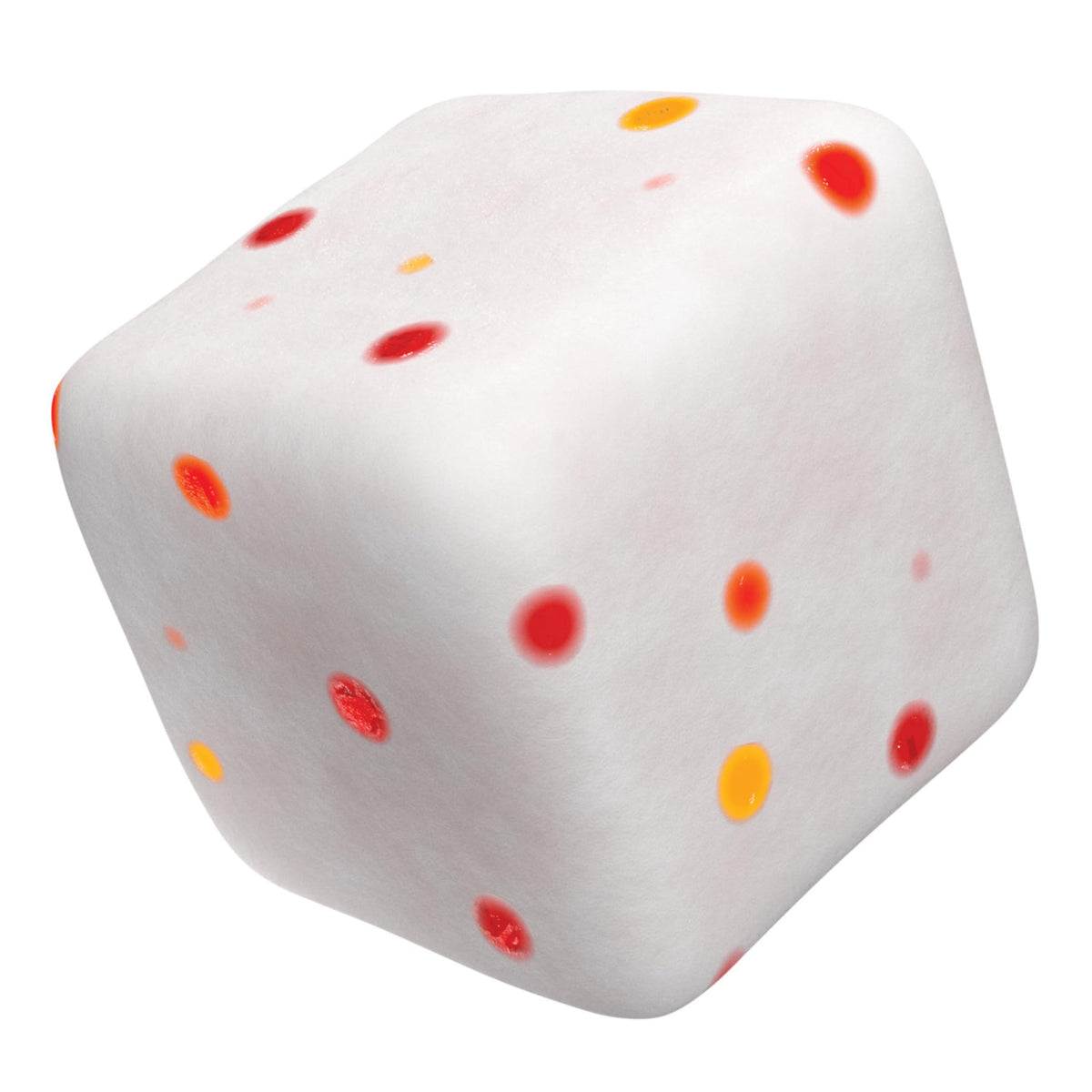 Ice Breakers Fruit Punch cubes closeup shows sugar-free, xylitol-based chew