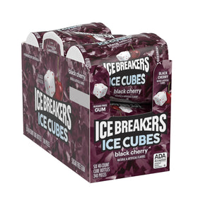 Ice Breakers Ice Cubes Black Cherry bottle open showing cube packaging