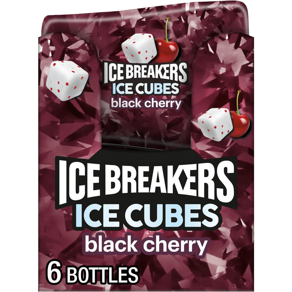 Ice Breakers Ice Cubes Black Cherry bottles ready for portable freshness on the go