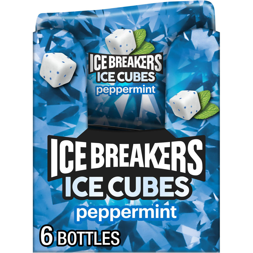 Ice Breakers Ice Cubes Peppermint bottles for on-the-go fresh breath