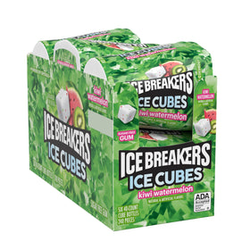 Ice Breakers Ice Cubes kiwi watermelon bottle inside label shows sugar-free gum