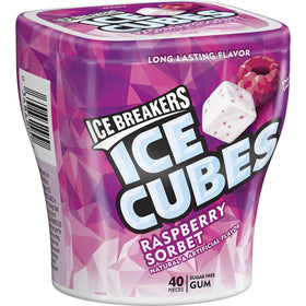 Ice Breakers Ice Cubes Raspberry Sorbet pack-of-40 for on-the-go refreshment.