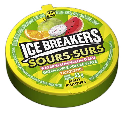Ice Breakers Sour Fruits six-pack compact container for travel and on-the-go use.