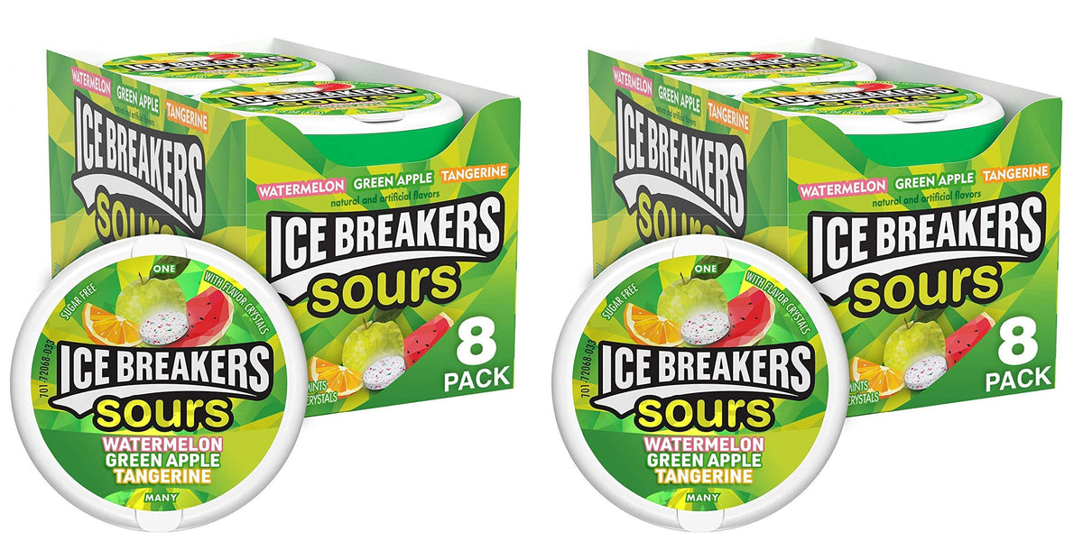 Ice Breakers Sours assorted flavor display in a retail setting