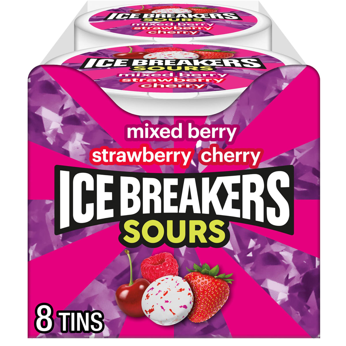 Ice Breakers Sours mixed berry tin for on-the-go freshness