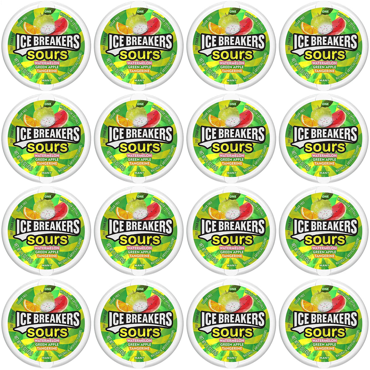 Ice Breakers Sours tangerine canister highlighting bold sour notes