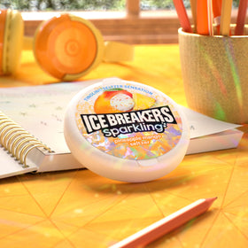 Ice Breakers mints in a stylish tin for sharing at parties or meetings