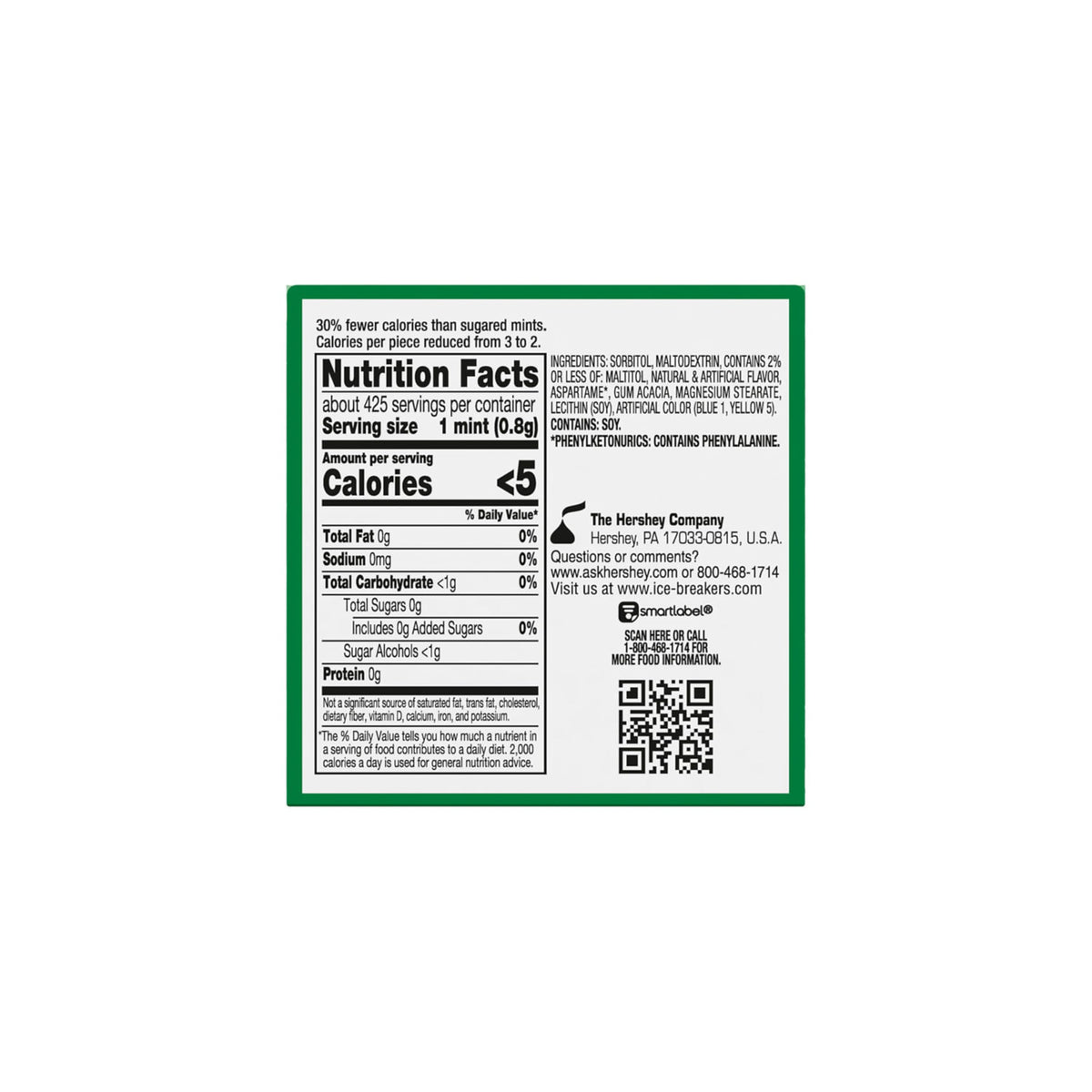 Ice Breakers Spearmint tin in car or drawer keeps breath fresh.
