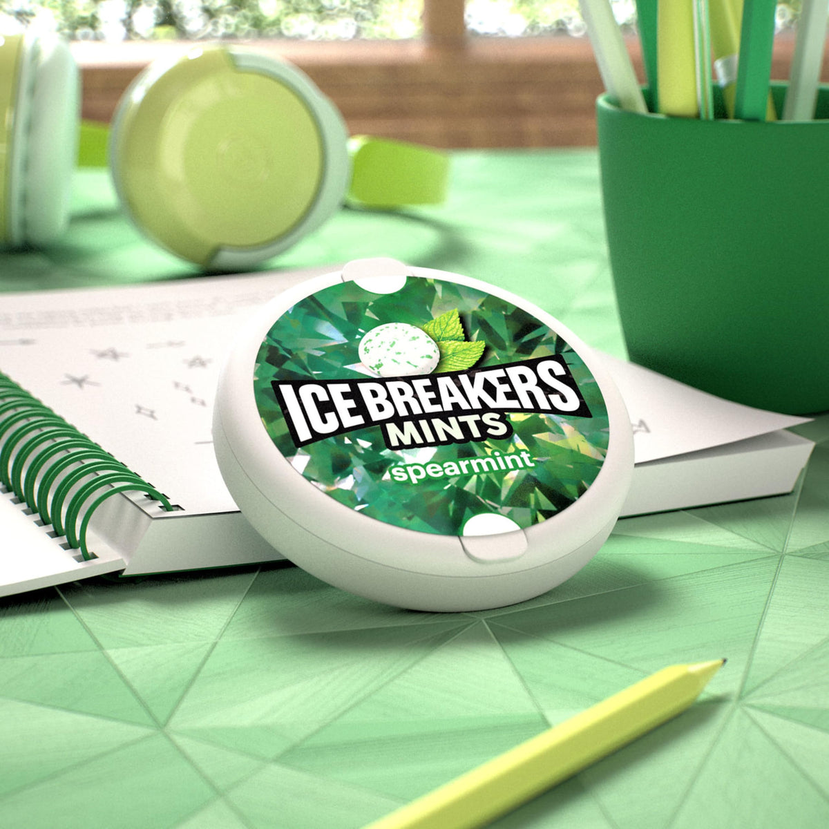 Ice Breakers Spearmint tins are gift-ready for sharing at gatherings.