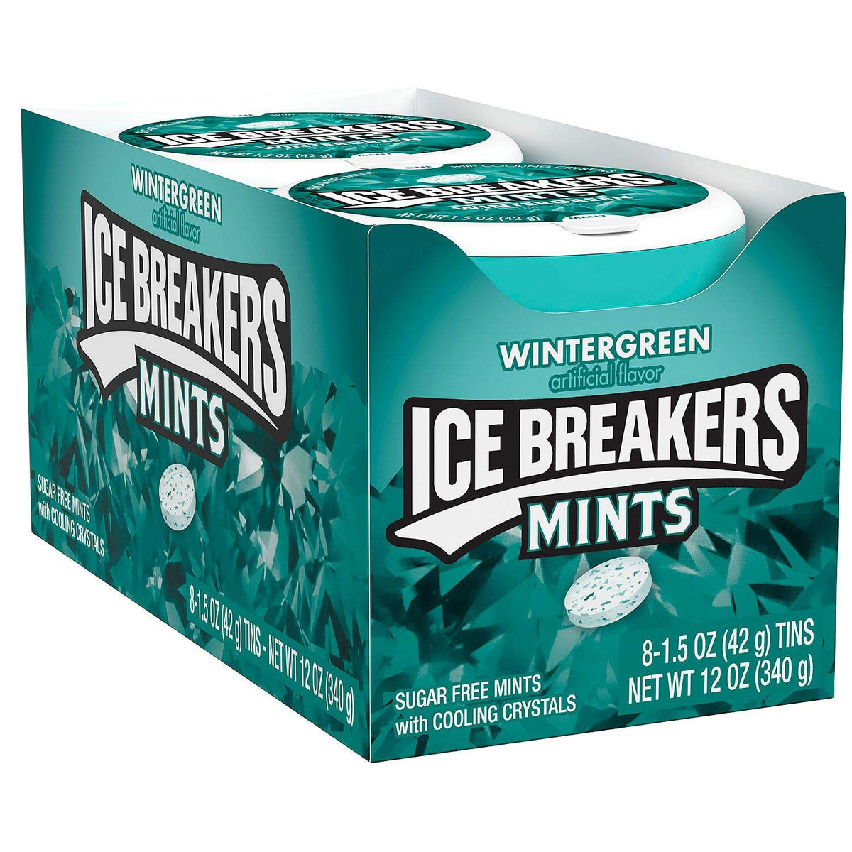 Ice Breakers Wintergreen Sugar Free Mints tin for fresh breath on the go
