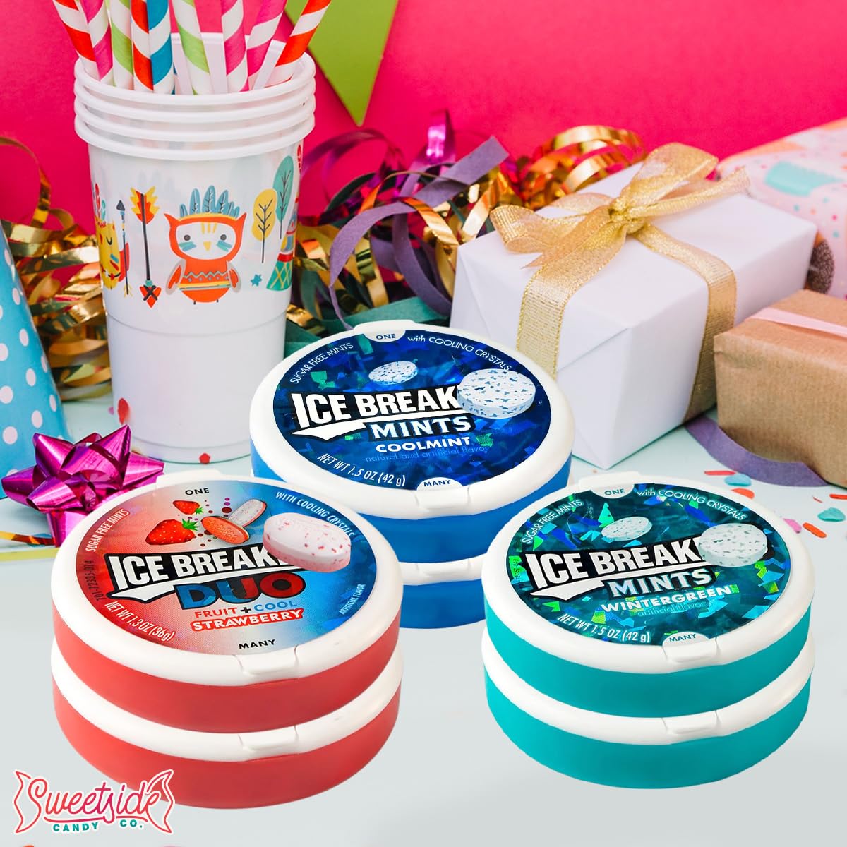 Ice Breakrs mint closeup highlighting crisp texture and minty aroma.