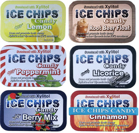 ICE CHIPS Berry Mix tin showing bold fruit flavors in a sugar-free treat