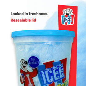 Icee Cotton Candy blue-raspberry flavor detail highlighting vibrant color.