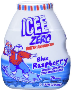 Icee Zero Blue Raspberry water enhancer bottle adds zero-calorie flavor to water.