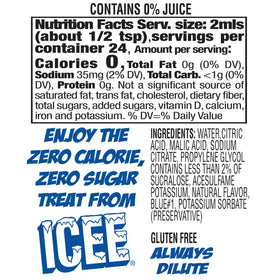 Icee Zero Calorie Mango bottle pour—tropical sweetness without added sugar.