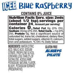 Closeup of Icee cherry bottle label highlights classic flavor