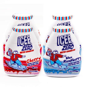 Icee Zero Calorie Cherry bottle pour into glass for flavor boost