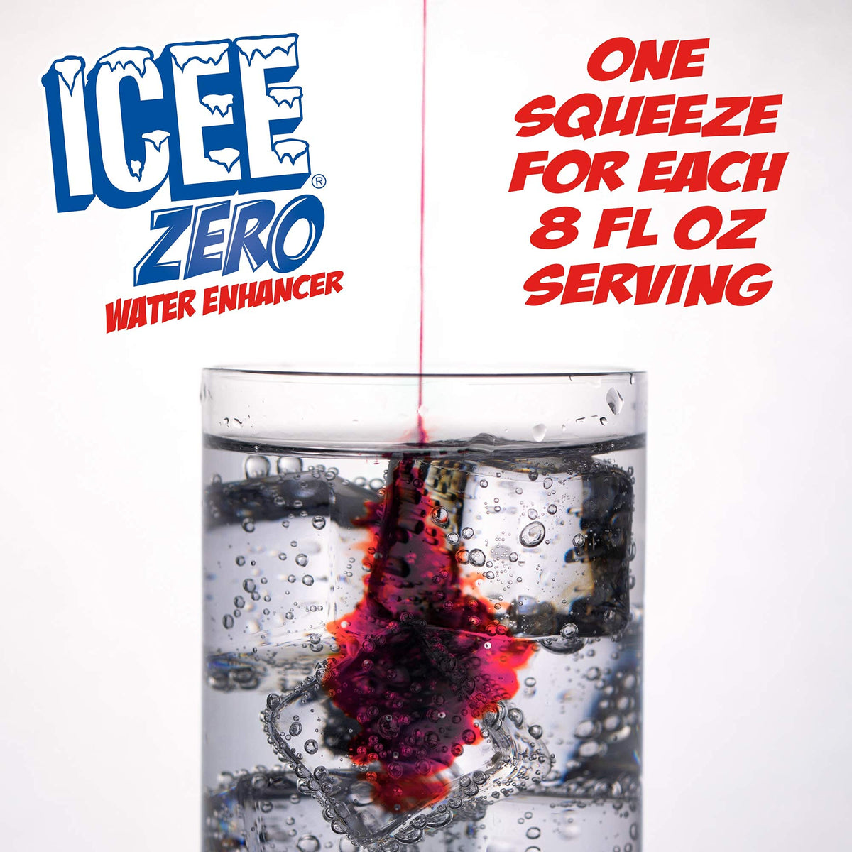 Icee Zero Cherry water enhancer drops for precise mixing