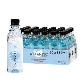 Icelandic Glacial bottle front view, glacier-inspired design for premium hydration on the go