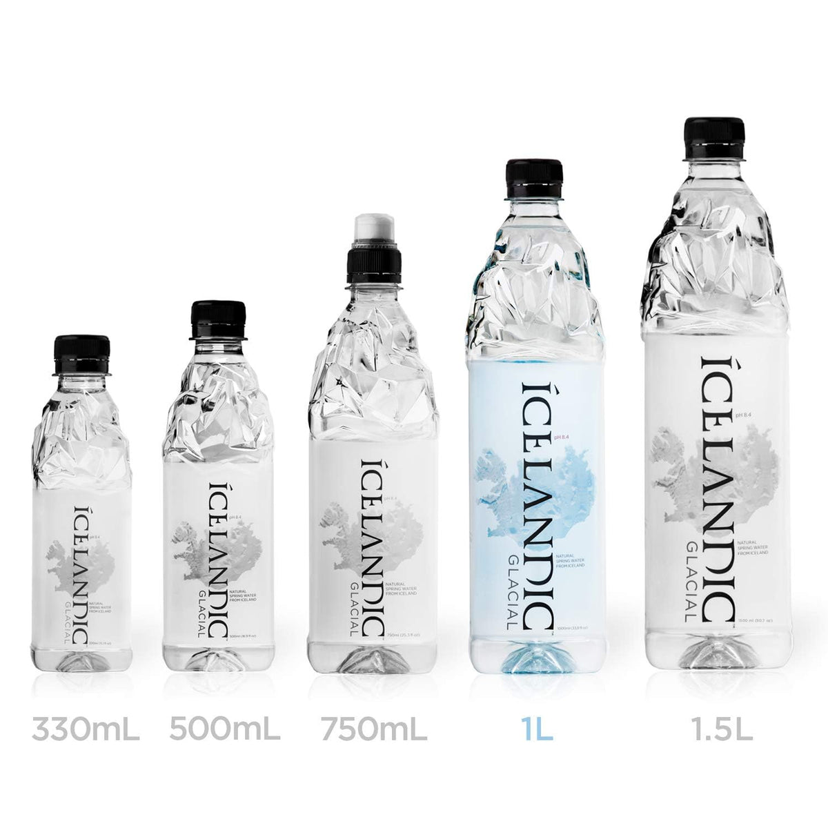 Icelandic Glacial pack of six 1L bottles for family hydration