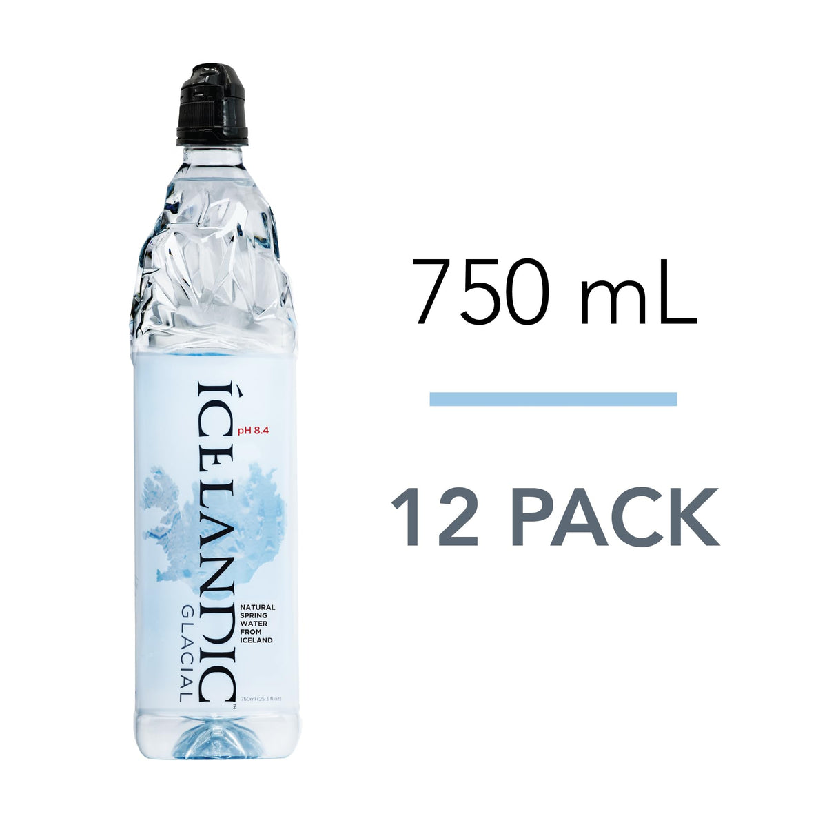 Icelandic Glacial water being poured into a glass, crisp taste.