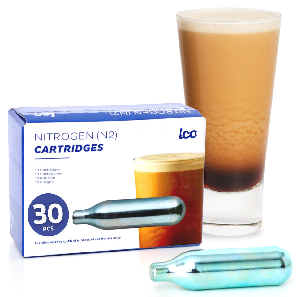 ICO nitrogen cartridges box ideal for nitro coffee and beer infusion at home.