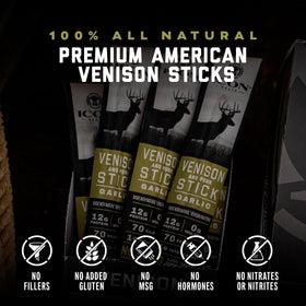 ICON Meats 24-pack venison-pork snacks ready for travel, workouts, or lunch