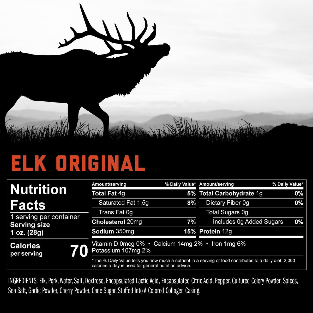ICON Meats elk and pork snack sticks gift-ready packaging for him.